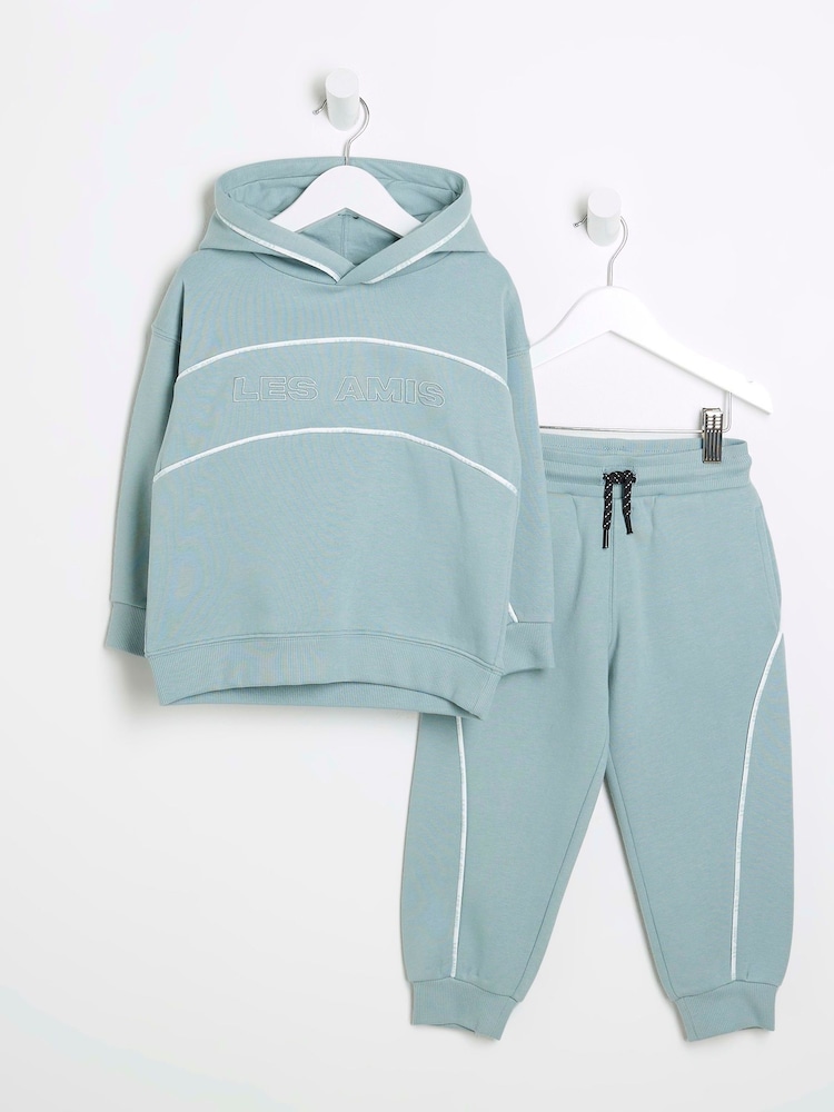River Island Green Boys Piped Tracksuit - Image 1 of 5