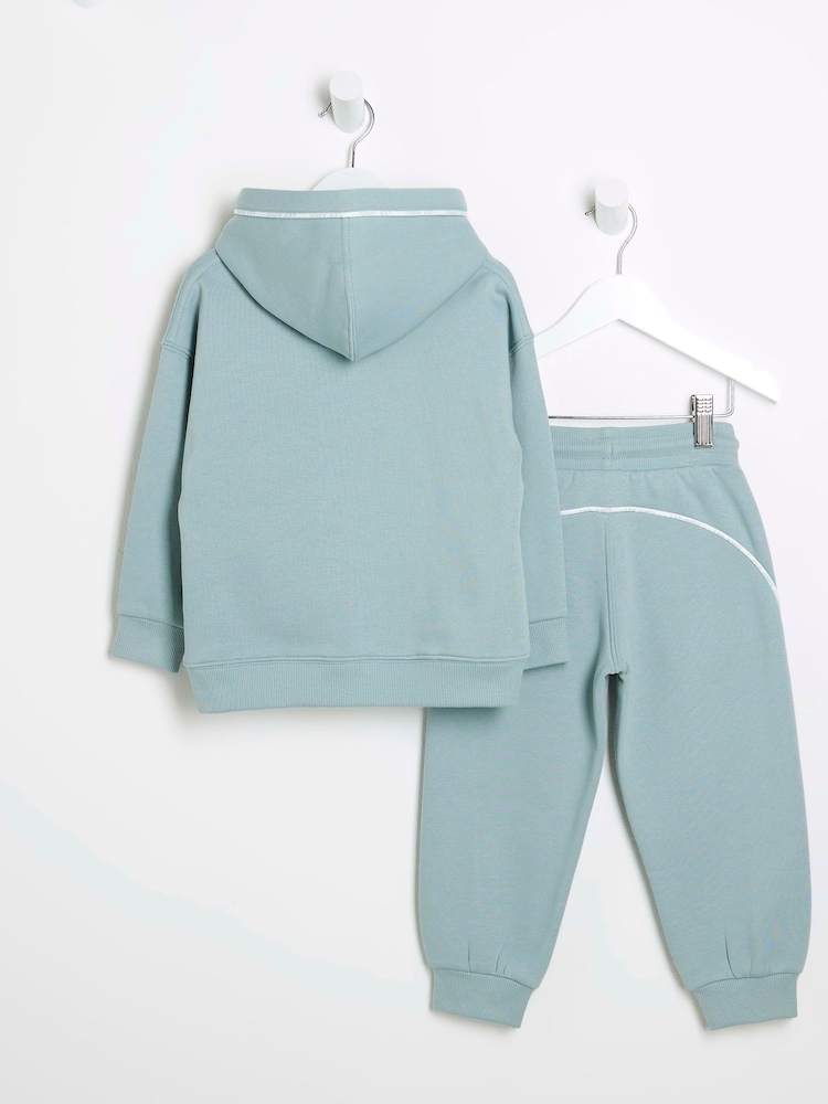 River Island Green Boys Piped Tracksuit - Image 2 of 5