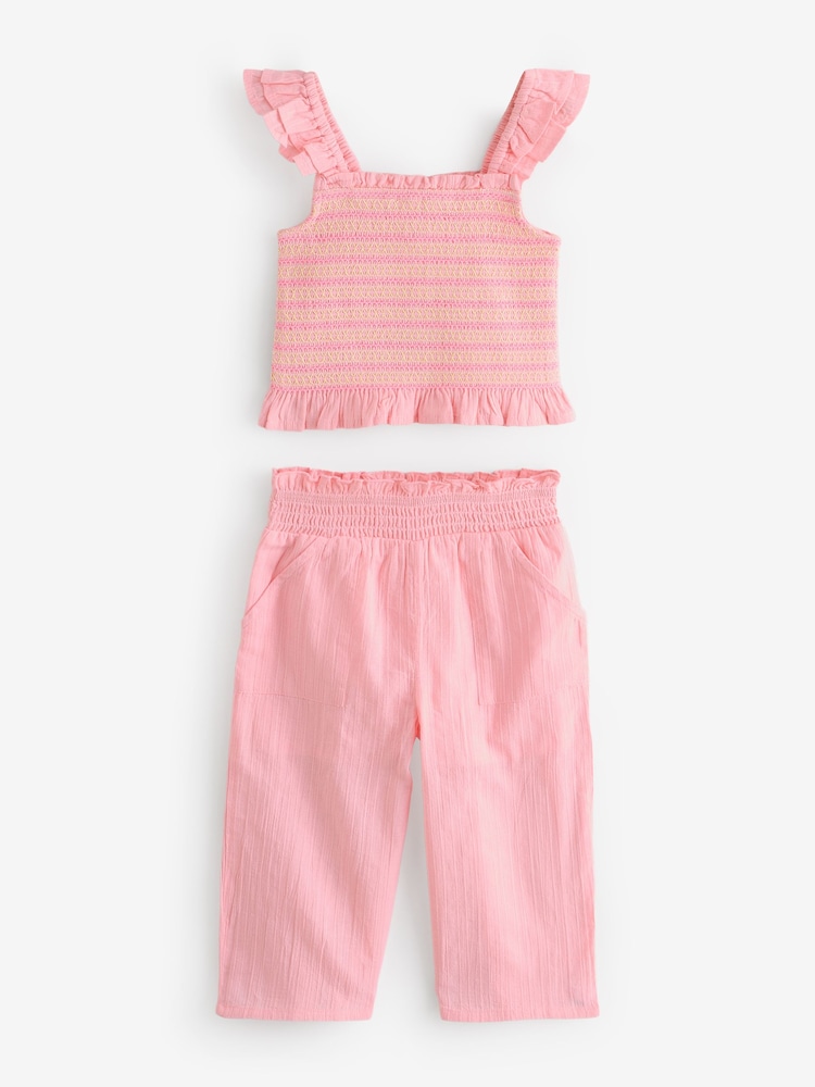 rožnata - River Island dekleta nabrane široke rokavi 100% bombaž set - Slika 1 iz 1