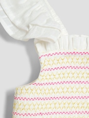 Bela - River Island dekleta nabrane široke rokavi 100% bombaž set - Slika 3 iz 4