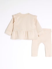 Marrón - River Island Baby Girls Peplum Sweater Set - Imagen 3 de 5