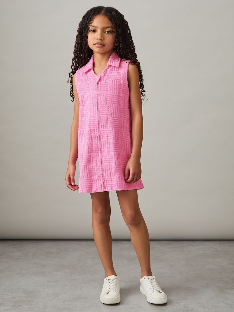 Rochie Reiss Karyanne din frotir texturat cu fermoar - Imaginea 2 din 5