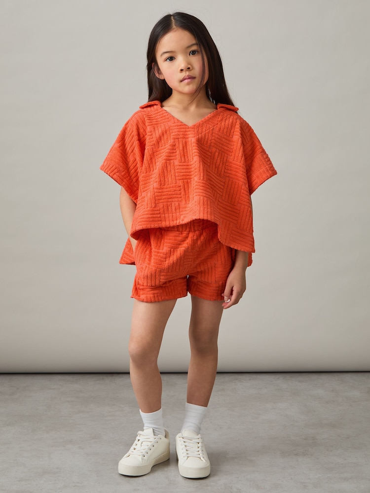 Reiss Orange Cyri Towelling Shirt And Shorts Set - Image 1 of 1
