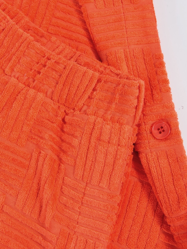 Reiss Orange Cyri Towelling Shirt And Shorts Set - Image 5 of 5