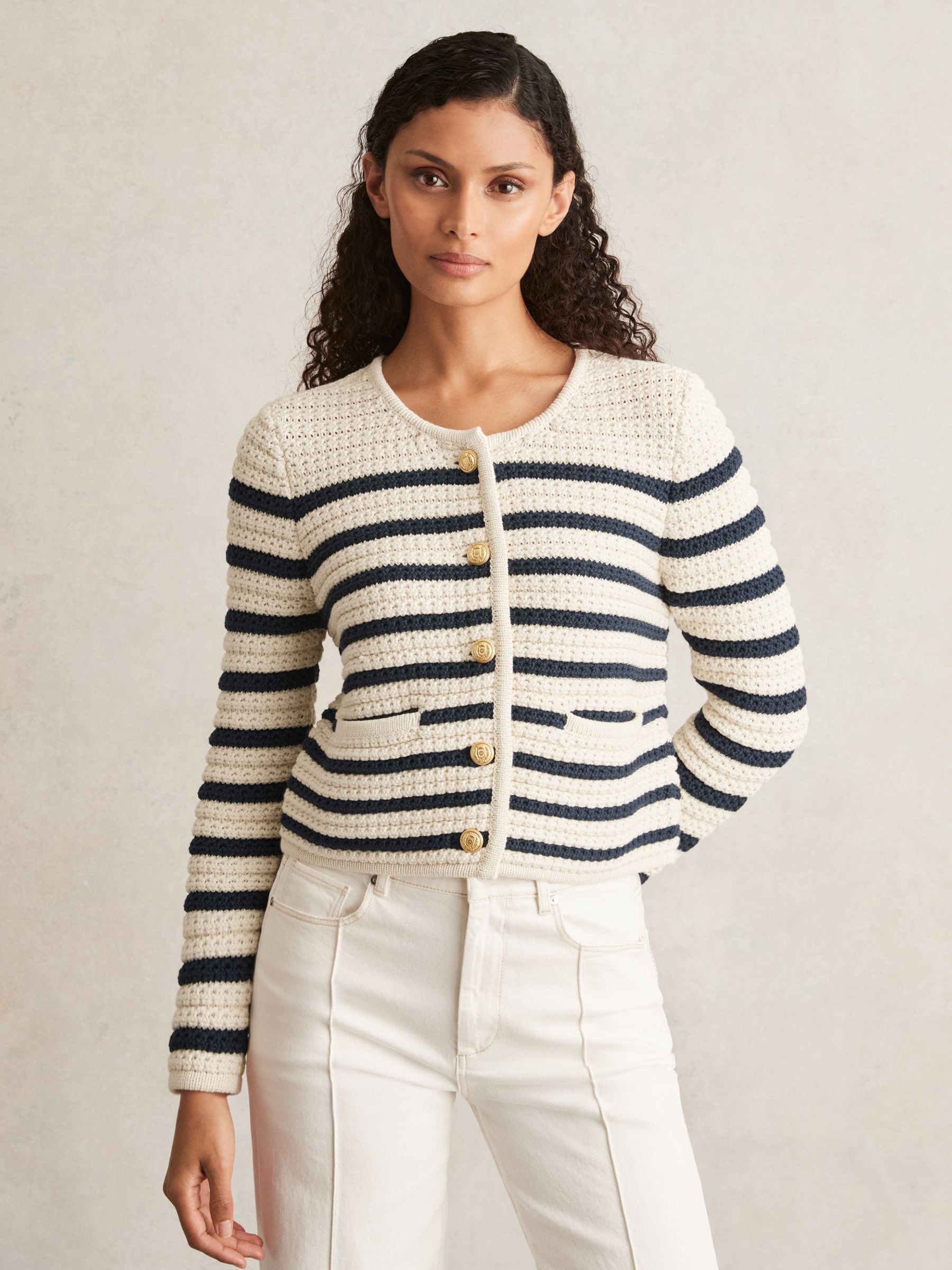 Paige Oberon Stripe Cardigan In Multi