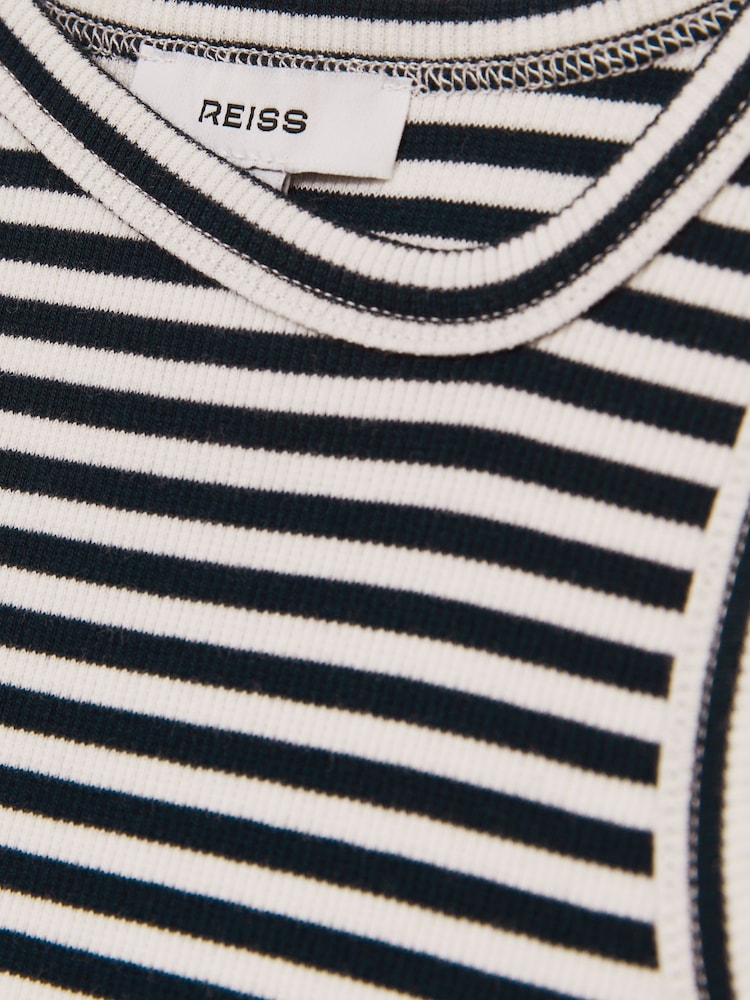 Reiss Ali Stretch-Cotton Stripe Asymmetric Vest - Imagen 5 de 5
