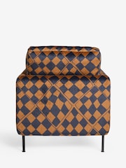 Rockett St George Caramel Brown Check Velvet The Edie Accent Chair - Image 7 of 7