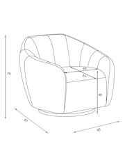 Casual Boucle Oyster Natural Zane Swivel Accent Chair - Image 4 of 9