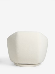 Casual Boucle Oyster Natural Zane Swivel Accent Chair - Image 9 of 9