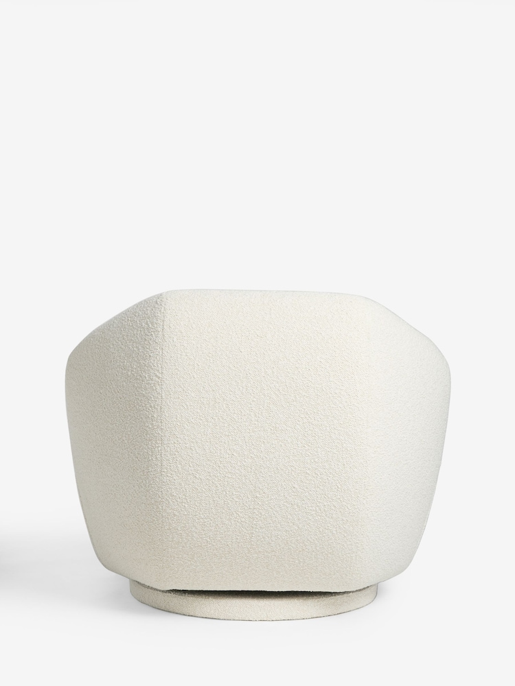 Casual Boucle Oyster Natural Zane Swivel Accent Chair - Image 9 of 9
