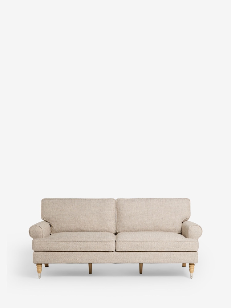 Chunky Weave Mid Natural Delia Large 3 Seater Small Sofa - Image 1 of 6