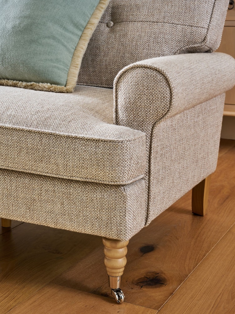 Chunky Weave Mid Natural Delia Large 3 Seater Small Sofa - Image 2 of 8 Chunky Weave Mid Natural Delia Large 3 Seater Small Sofa - Image 2 of 8