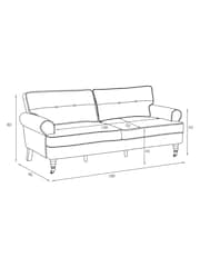 Chunky Weave Mid Natural Delia Large 3 Seater Small Sofa - Image 6 of 6