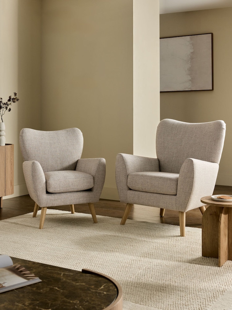 Chunky Weave Mid Natural Wilson Highback Large Armchair - Image 12 of 12 Chunky Weave Mid Natural Wilson Highback Large Armchair - Image 12 of 12