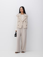 VILA Beige Sleeveless Gilet Trench Coat - Image 1 of 8