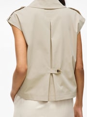 VILA Beige Sleeveless Gilet Trench Coat - Image 6 of 8