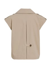 VILA Beige Sleeveless Gilet Trench Coat - Image 8 of 8
