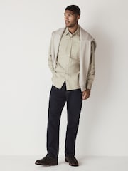 Sage Green Regular Fit Long Sleeve Oxford Shirt - Image 3 of 8