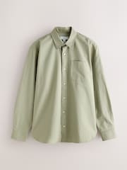 Sage Green Regular Fit Long Sleeve Oxford Shirt - Image 6 of 8