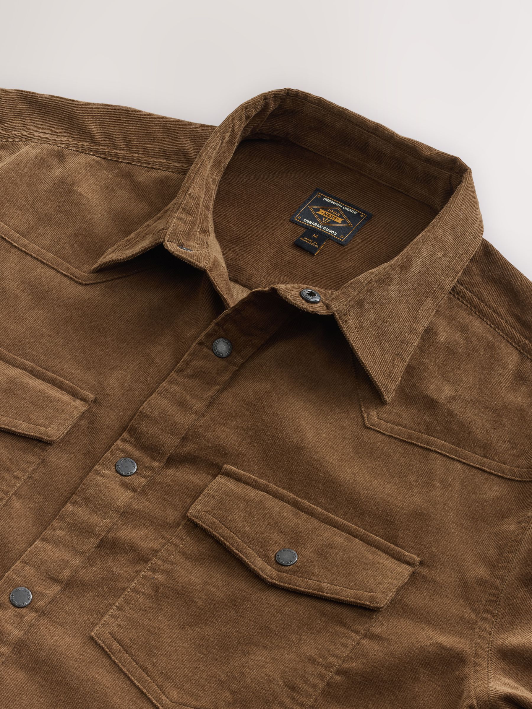 Buy Tan Brown Western Styling Long Sleeve Cord Shirt from Next USA