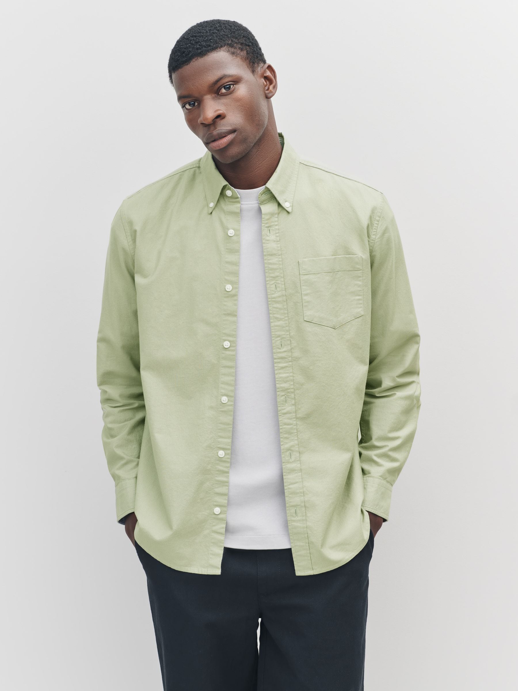 Buy Sage Green Slim Fit Long Sleeve Oxford Shirt from Next USA Buy Sage Green Slim Fit Long Sleeve Oxford Shirt from Next USA