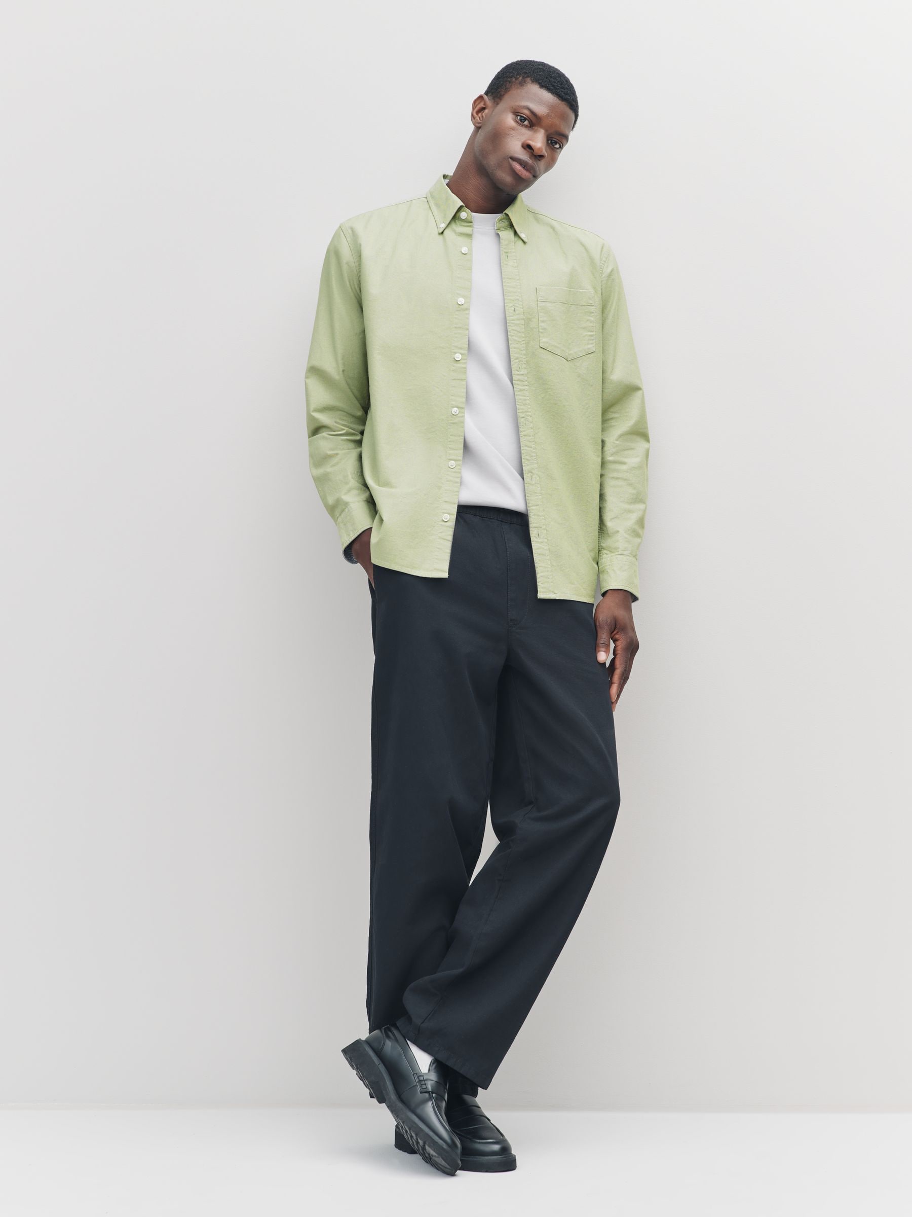 Buy Sage Green Slim Fit Long Sleeve Oxford Shirt from Next USA