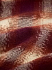 Damson Red Western Style Ombre Check Long Sleeve Shirt - Image 7 of 8