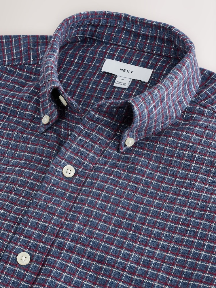 Navy Blue Long Sleeve Check Shirt - Image 3 of 3