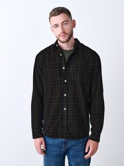 Navy Blue Long Sleeve Cord Check Shirt - Image 4 of 8