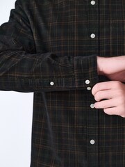 Navy Blue Long Sleeve Cord Check Shirt - Image 5 of 8