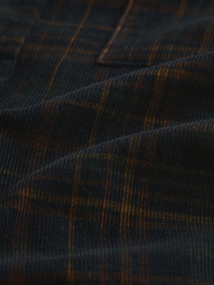 Mornarsko modra - Karirasta srajca iz rebrastega žameta z dolgimi rokavi - Slika 7 iz 7 Mornarsko modra - Karirasta srajca iz rebrastega žameta z dolgimi rokavi - Slika 7 iz 7