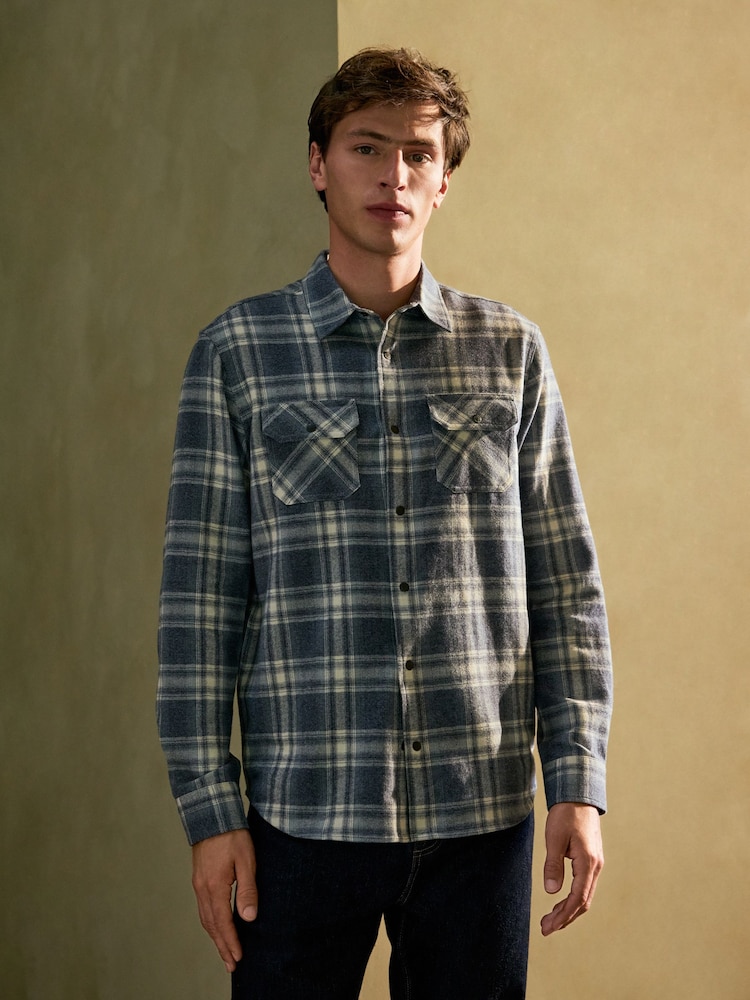 Blue Long Sleeve Check Shirt - Image 1 of 8