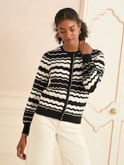 Love & Roses Blue/White Knitted Cardigan - Image 2 of 4