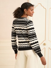 Love & Roses Blue/White Knitted Cardigan - Image 4 of 4