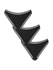 KBX Black Thong Brazilian Knickers 3 Pack - Image 2 of 8