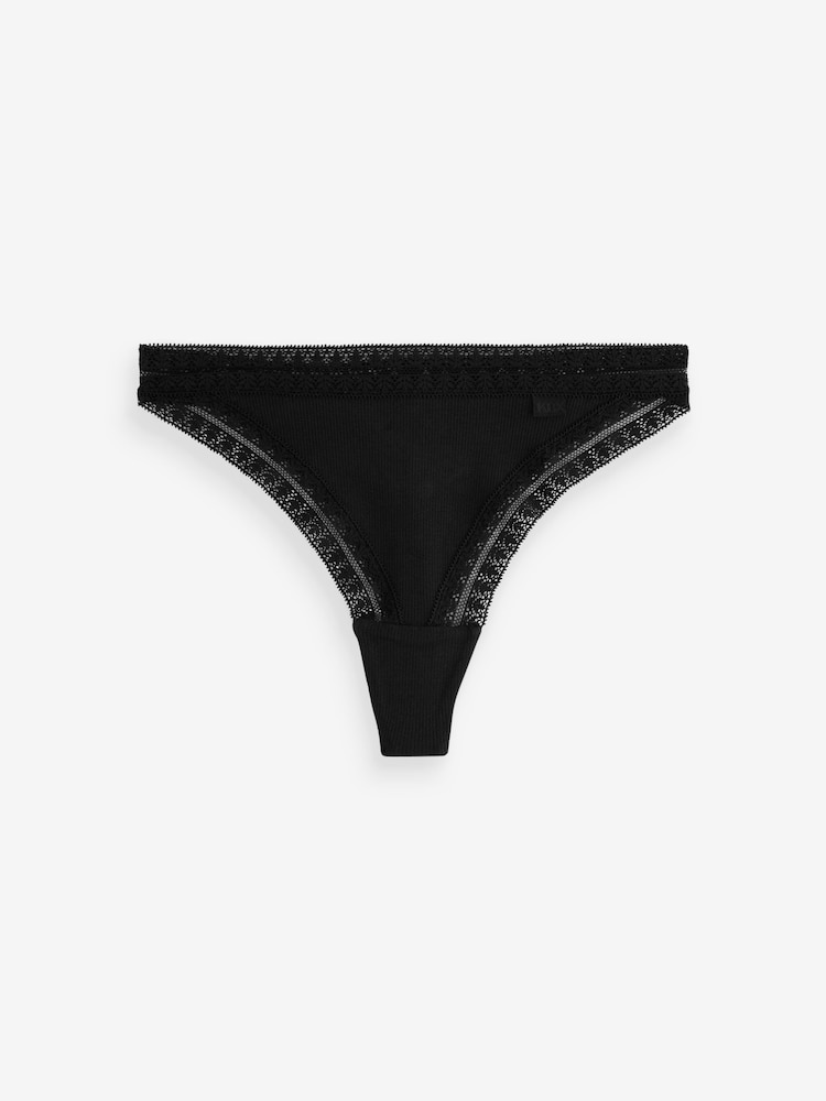 KBX Black Thong Brazilian Knickers 3 Pack - Image 3 of 8