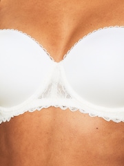 KBX White Strapless Harper Scalloped Lace Smooth Padded Plunge Bra - Image 5 of 7