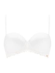 KBX White Strapless Harper Scalloped Lace Smooth Padded Plunge Bra - Image 7 of 7