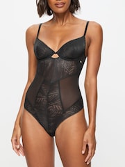 KBX Black Tessa Mesh & Lace Underwired Body - Image 1 of 8