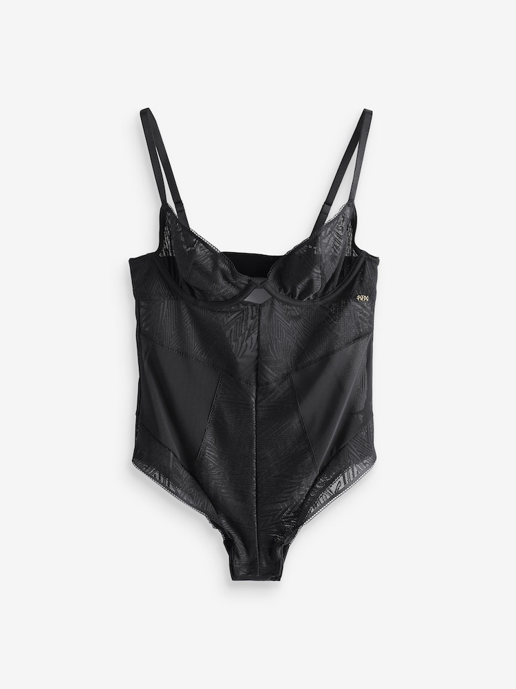 KBX Black Tessa Mesh & Lace Underwired Body - Image 8 of 8