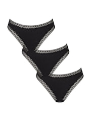 KBX Black Brazillian Brazilian Knickers 3 Pack - Image 2 of 8