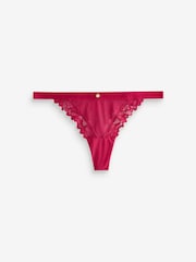 KBX Black/Red Thong Lace High Leg Knickers 3 Pack - Image 7 of 9