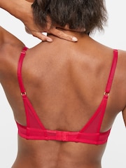 KBX Red Zadie Mesh Non Pad Plunge Bra - Image 3 of 7