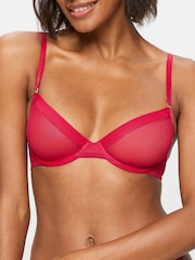 KBX Red Zadie Mesh Non Pad Plunge Bra - Image 4 of 7