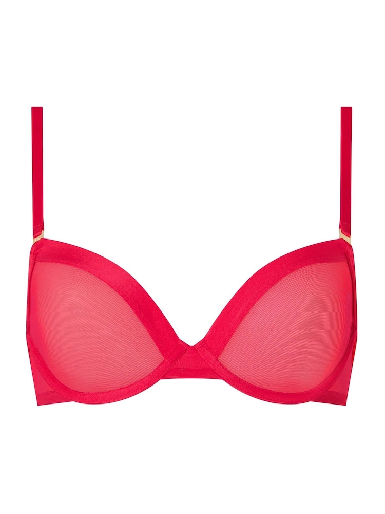KBX Red Zadie Mesh Non Pad Plunge Bra - Image 7 of 7