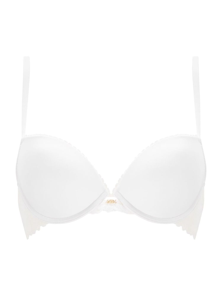 KBX White Pad Plunge Harper Scalloped Lace Smooth Padded Plunge Bra - Image 7 of 7