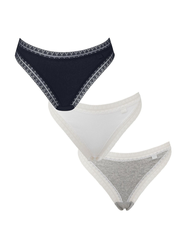KBX White Thong Brazilian Knickers 3 Pack - Image 2 of 11