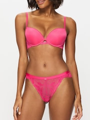 Розовый - KBX Harper Scalloped Lace Brazilian Knickers - Image 1 of 7