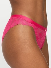 Розовый - KBX Harper Scalloped Lace Brazilian Knickers - Image 4 of 7
