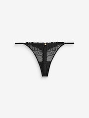 KBX Black Thong Lace High Leg Knickers 3 Pack - Image 3 of 7